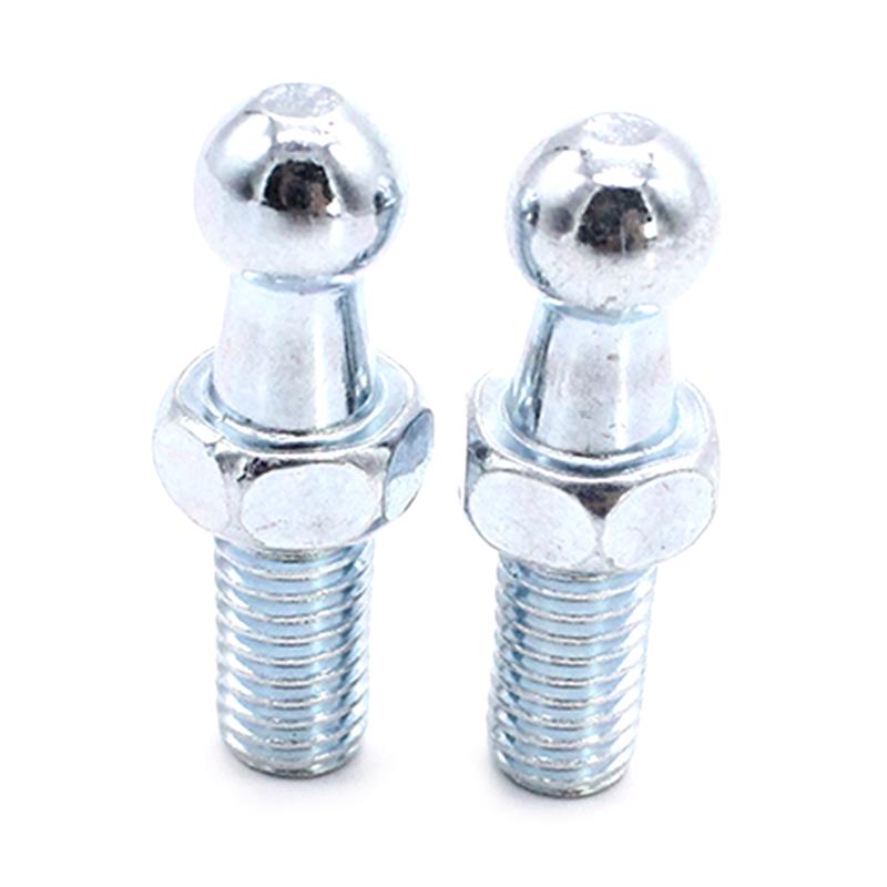 2Pcs M6 M8 Universal Car 10Mm Ball Silver Boot Bonnet Gas Struts Ball Ended End Fitting Pin Joint Valve Spring Holders