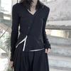 Women's 2024 Slim Fit Knit T-Shirt: Fake Two-Piece, Long-Sleeve for Spring & Autumn