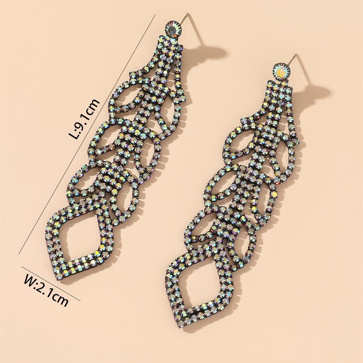 

Модные серьги-гвоздики с бриллиантами, длинные серьги со стразами и бахромой, женские серьги-клише для знаменитостей из Интернета чёрный