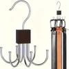 1PC Rotary Belt Hook - Metal and Plastic Wardrobe Organizer for 24 Belts, Ties, Scarves - Space Saving Accessory Rack