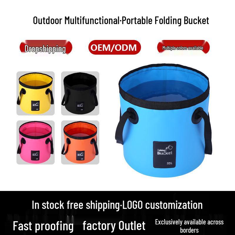 3D Waterproof Portable Folding PVC Bucket for Camping, Fishing, Car Washing & Water Storage