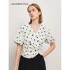 In Stock: Gourcuff Women's Retro Polka Dot Puff Sleeve Waist-Cinched Shirt - 2026 Spring New Arrivals