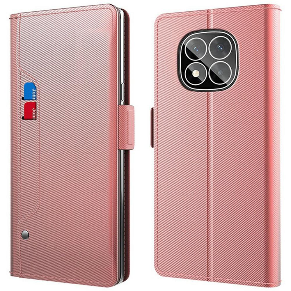 Für Xiaomi Redmi Note 14 Pro 5G/Poco X7 5G Hülle Ständer PU Leder Handyhülle Kartenhalter Spiegel