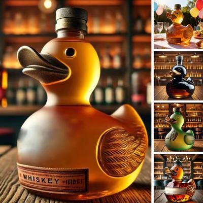 Sticlă de Whisky Rață Sticlă Animal Decantor Formă Amuzantă de Rață Sticlă de Vin Capacitate 100ml Decantor Artistic Decor pentru Bar Casă Birou
