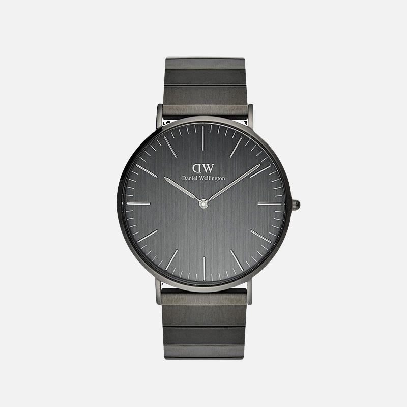 DANIEL WELLINGTON Watch Quartz Movement 40MM Gray Dial Men's Watch Chain Piano Strap DW00100777