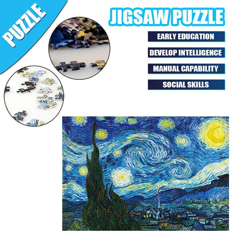 Quebra-Cabeças de 1000 Peças Para Adultos e Crianças Apresentando o Design A Noite Estrelada