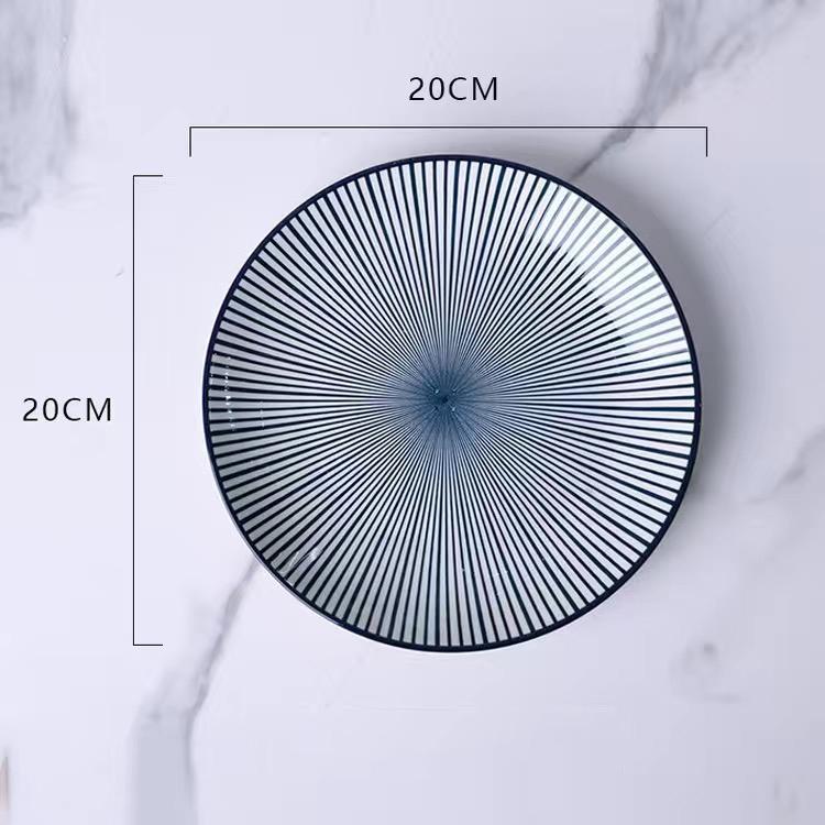Personalisiertes gestreiftes Scheibengeschirr, Keramikteller, Steakteller, Salatteller, Küchenzubehör