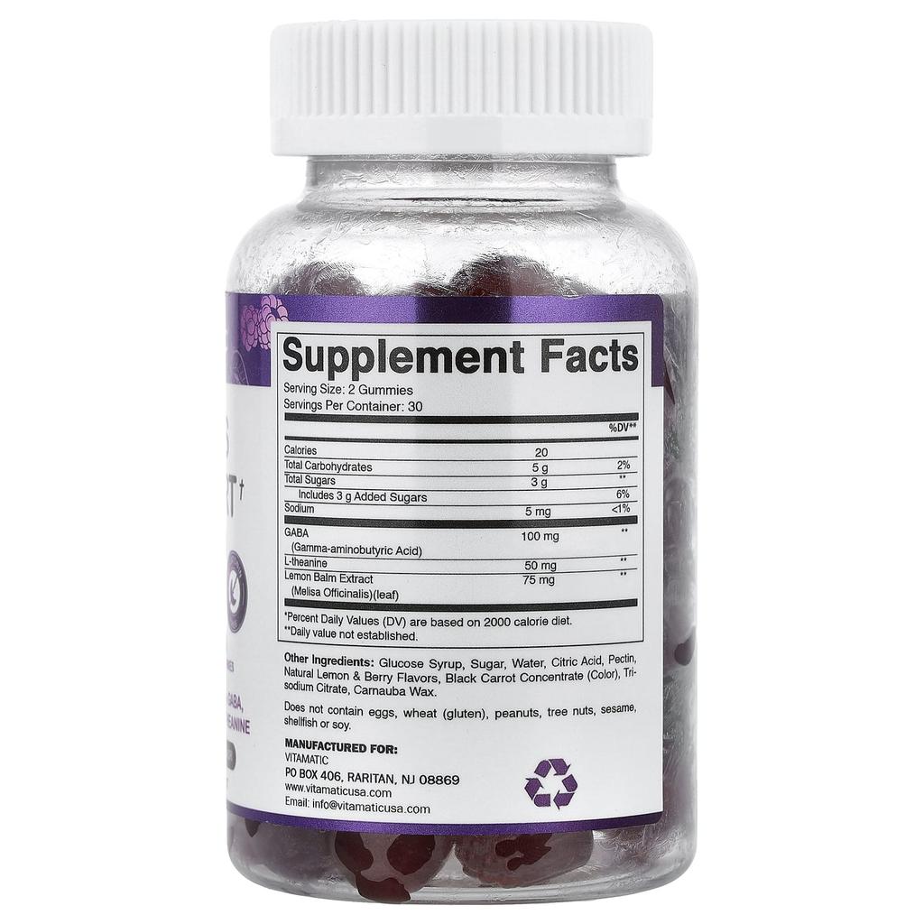 Vitamatic Stress Support Gummies, Lemon & Mixed Berry, 60 Gummies