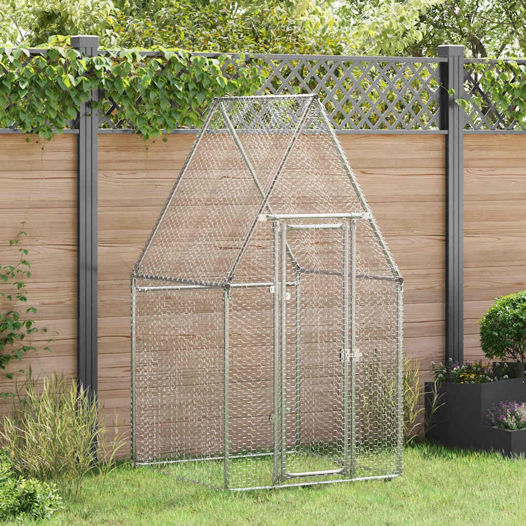 Vidaxl Jaula para Pollos, Plateada, 100x100x190 cm, Acero Galvanizado