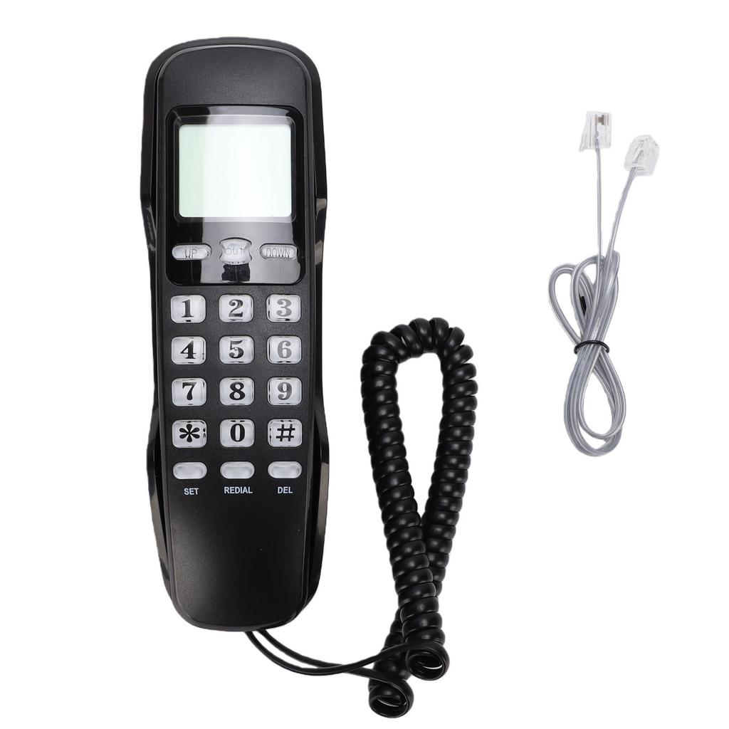 Wall Mountable Basic Corded Telephone Slimline Retro Wall Mounted Landline Telephone With Dtmf Support For Fsk Cid  For Home