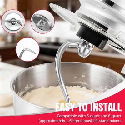 Spiral-Knethaken für Kitchenaid Küchenmaschine 5 und 6 Quart Schüsselhub-Standmixer Edelstahl Ersatzteile Brothaken