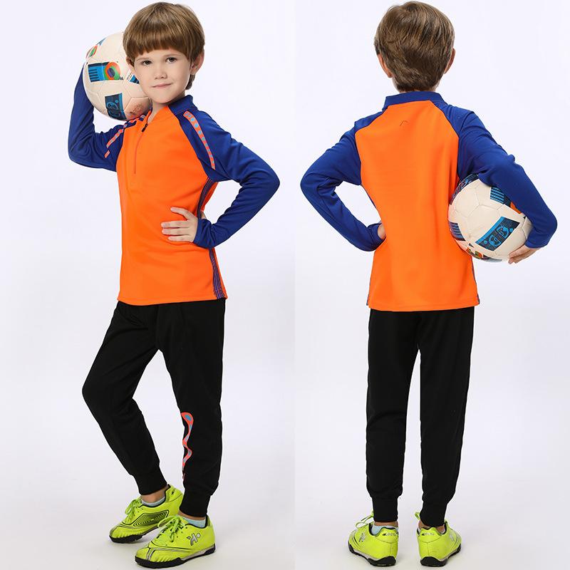 Long-sleeved Football Training Jersey Set, Children's/adult Autumn and Winter Game Jersey, Half-zip Sports Jersey Printing