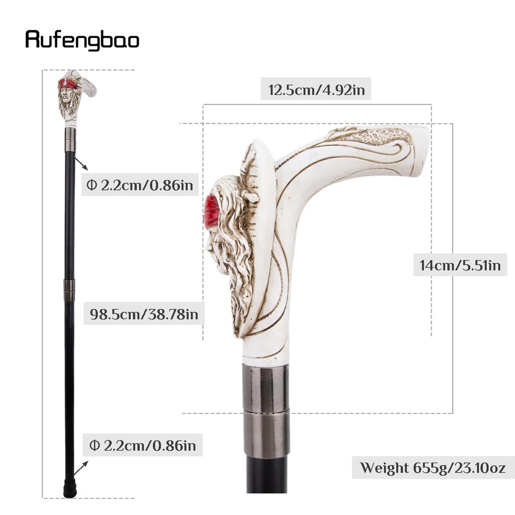 Red Resin Feather Skull Head Walking Cane Fashion Decorative Steel Stick Gentleman Elegant Cosplay Cane Knob Crosier 98cm