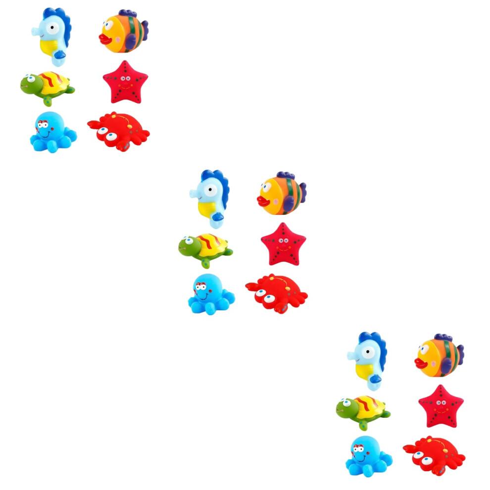Conjunto de 18 Peças de Brinquedos de Banho para Bebê Design Criativo de Vida Marinha Cores Sortidas