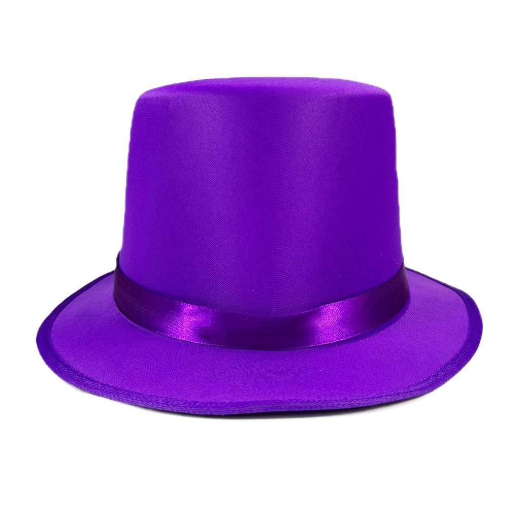 Bright Color Magicians Hat for Women Men with Satin Belt Tall Hat Cosplay Costume Adult Theme Party Stage Performers Hat