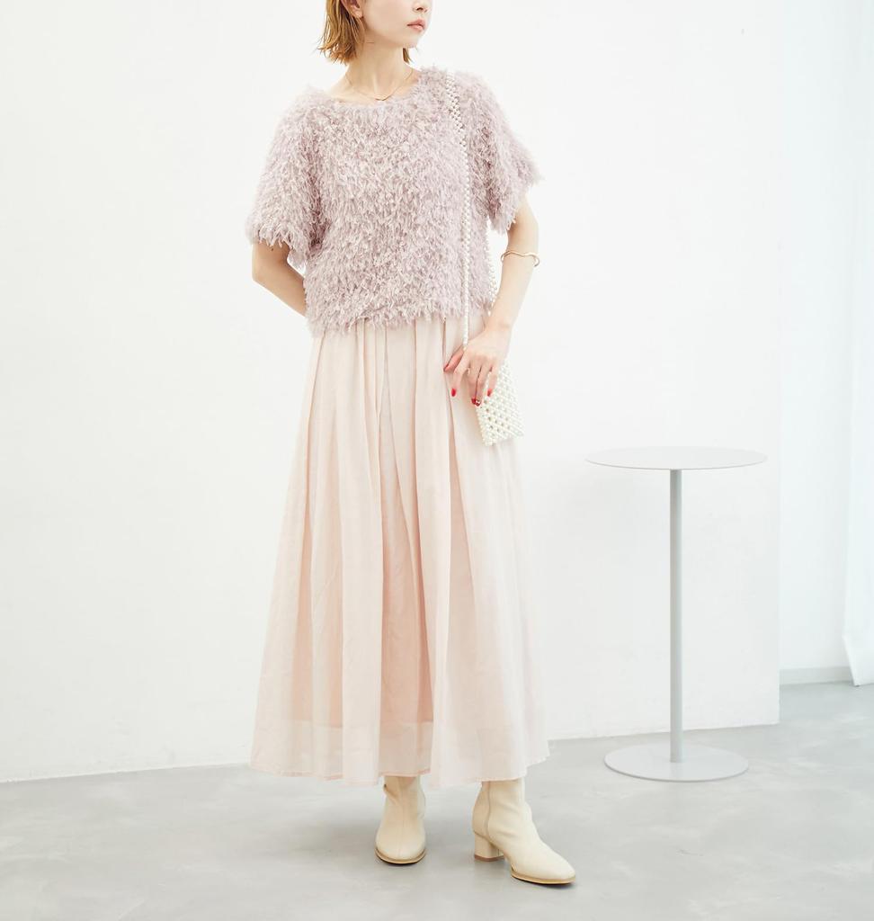 ROPE PICNIC Emur Fringe Half Sleeve Beige 38 Top/2-Way (28)