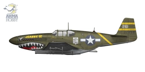 Arma Hobby 1/72 Scale P-51B Mustang China-Burma-India Front Plastic Model Kit ADL70075 (Airplane)