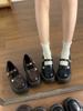Dames Lente 2025 Zwarte Mary Jane Leren Schoenen - Ronde Neus, Dikke Zool, JK Stijl