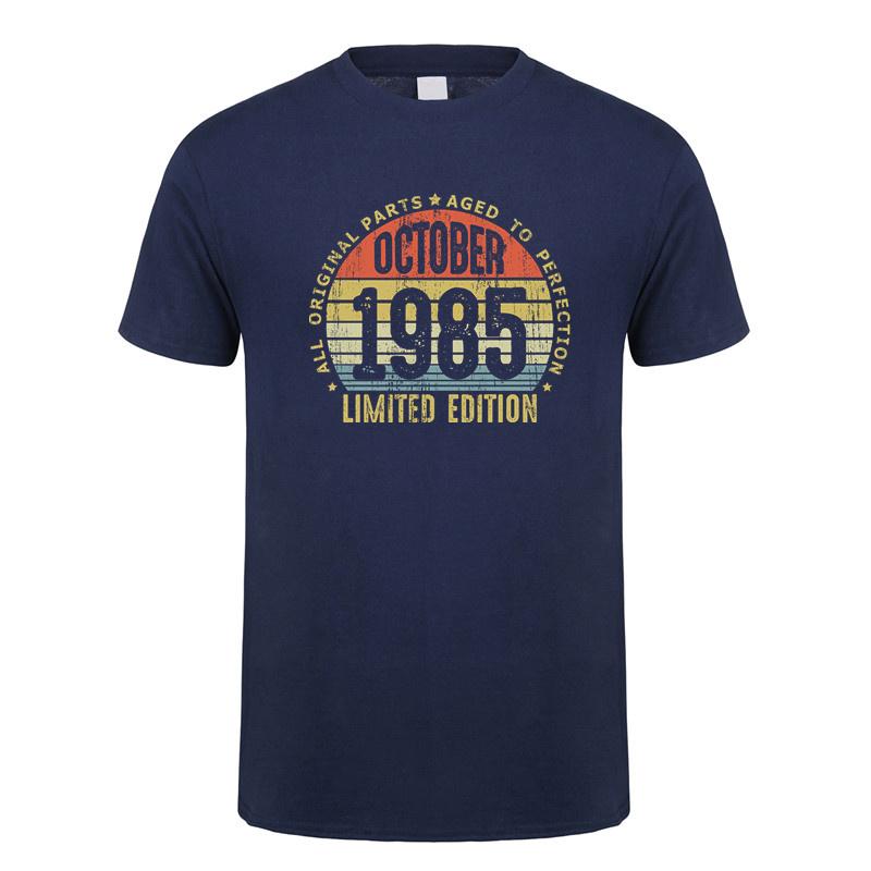Made In January 1985 T Shirt Short Sleeve Born In March September October Every Month of 1985 Tops 40th Birthday Gift Tee OT037