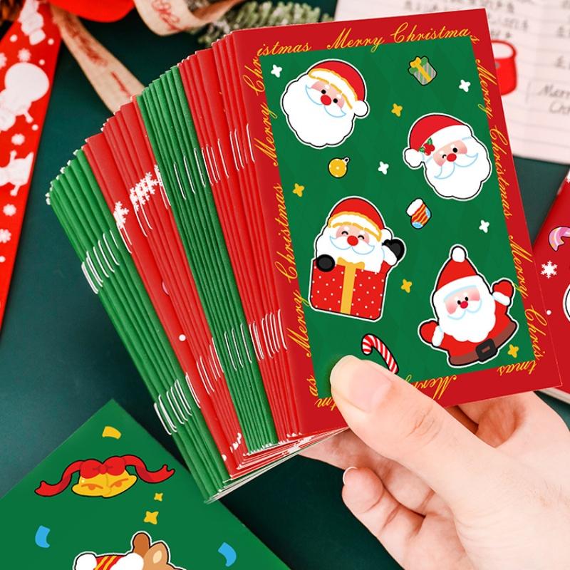 10Pcs Cartoon Christmas Notebook Kawaii Christmas Man Snowman Notepad Portable Pocket Notepad Student Prizes Gifts