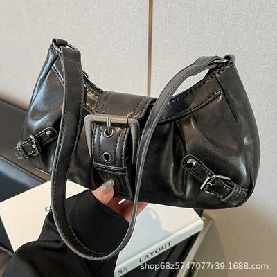 Korean Version 2025 New One-shoulder Tote Bag American Retro Commuting Temperament Old Style Bag Underarm Locomotive Bag Women