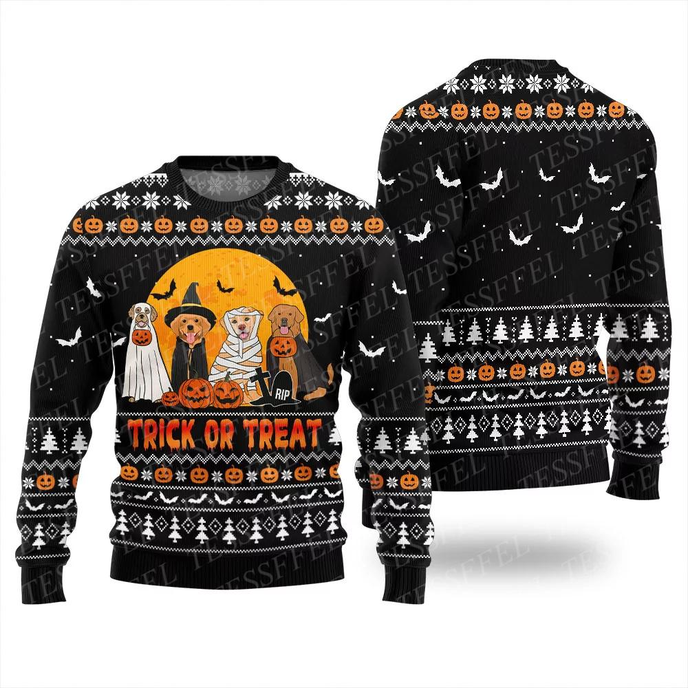 Halloween Christmas Cosplay Cat Santa Claus Anime Cartoon Vintage Winter Ugly Sweater 3DPrint Harajuku Pullover Sweatshirts X1