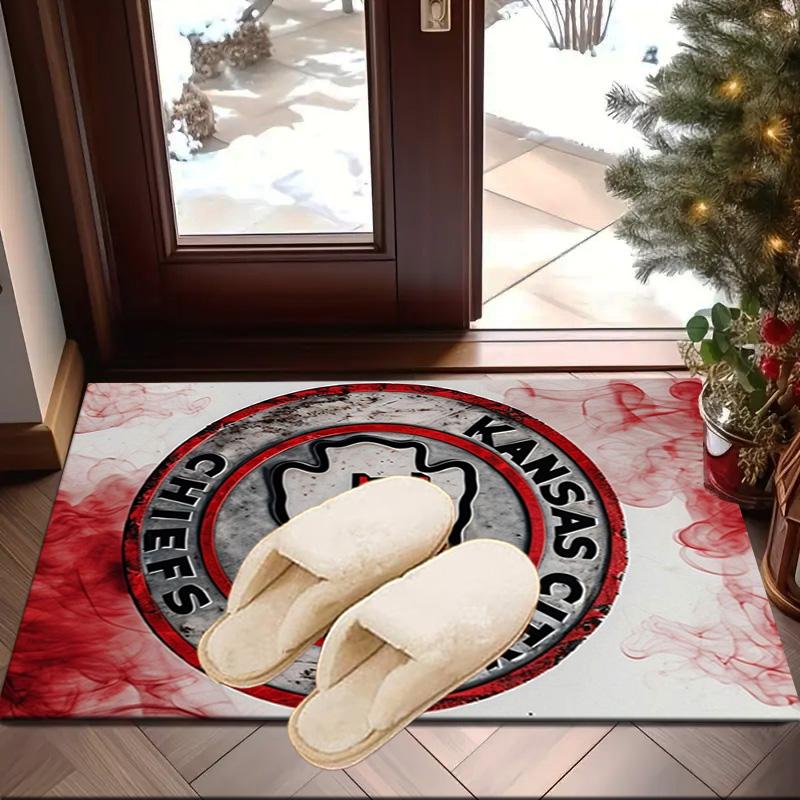 City Chiefs Emblem Printed Area Rug for Office, Chair Rug, Decorative Carpet Floor Mat, Large Size Fan gifts Christmas gifts