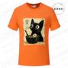 Japanese Kawaii Anime Cat T-Shirt Funny Cat Ramen Graphic Tee Fashion T-shirts Short Sleeve Clothes Trend Casual Unisex Tshirts