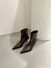 Fashion 2025 New Street Style Pointed Toe Slim Women Ankle Boots Fashion Thin Heels Shoes Female Modern Short Booties