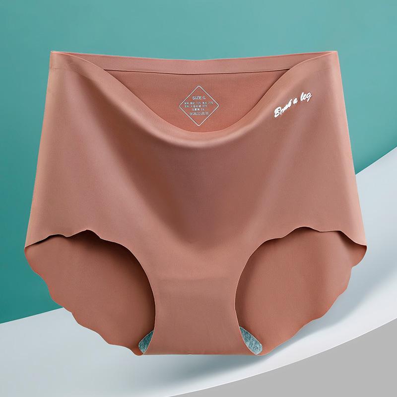 

Бесшовные трусики-слипы с высокой талией для контроля живота из графена - Ледяной шелк, Большой размер, Подтягивающие бедра женские трусы-треугольники L