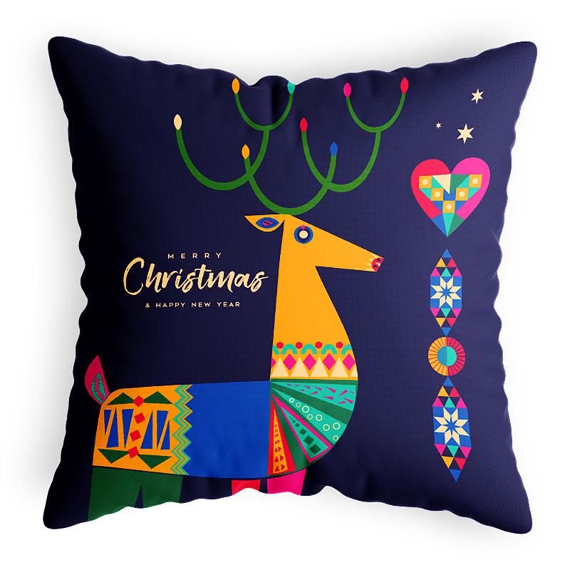 Printed Pillow Cover Cotton and Linen American Plush Holiday Cushion Cover Multi-color Multi-specification Cushion Cover Pillow Cover
