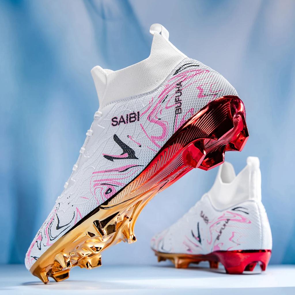 Football Boots Men Gold Metal Plated Soccer Cleats Adult Professional Training Sneakers and Competition Unisex Football Boots