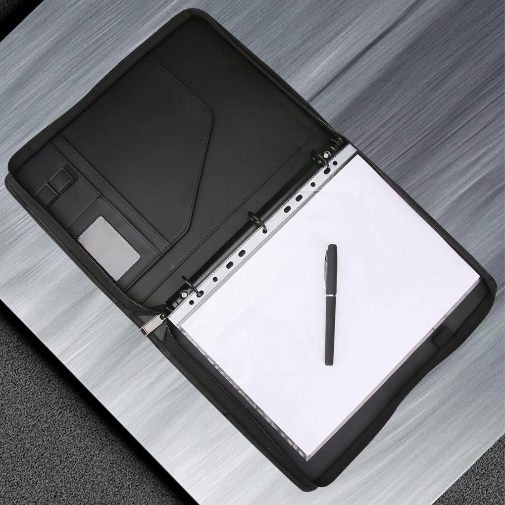 Refillable File Folder with Zipper Document Holder Office Supplies A4 Document Binder Organizer