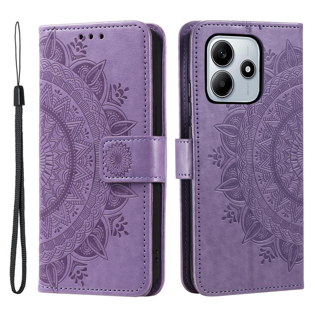 Dla Xiaomi Redmi Note 14 5G Etui Wytłaczany Totem Skórzany PU Portfel Stojak Pokrowiec na Telefon