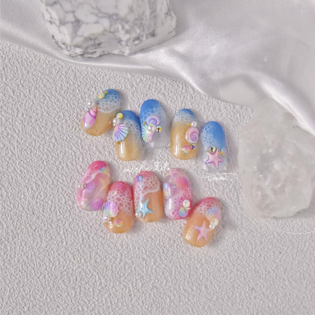 Bright Crystal Colorful Shell Nail Art Sticker DIY Making Creative Decorative Stickers