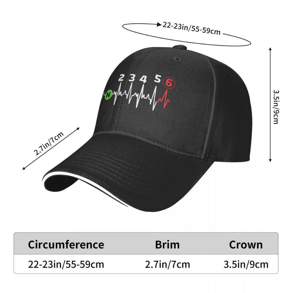 Motorbike Heartbeat 1n23456 Dirt Bike Motocross Motor Sport Washed Men's Baseball Cap Trucker Snapback Caps Dad Hat Golf Hats