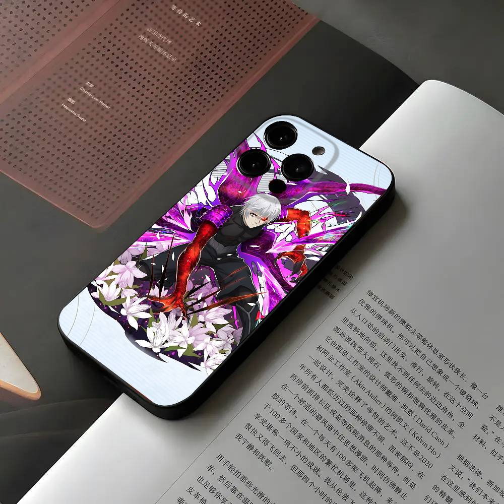 R-Tokyo Ghoul Kaneki Ken Phone Case For Iphone 16 15 11 13 14 Pro Max 7 8 Plus X Xr Xs Max 12mini Black Shell Cover Case