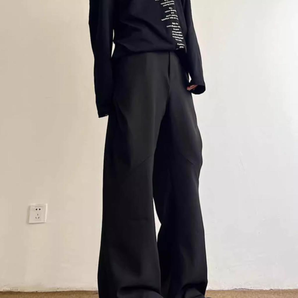 Cleanfit Pleated Pants Men's Spring and Autumn New Niche Design Casual Pants Ruffian Handsome Micro-pull Pants