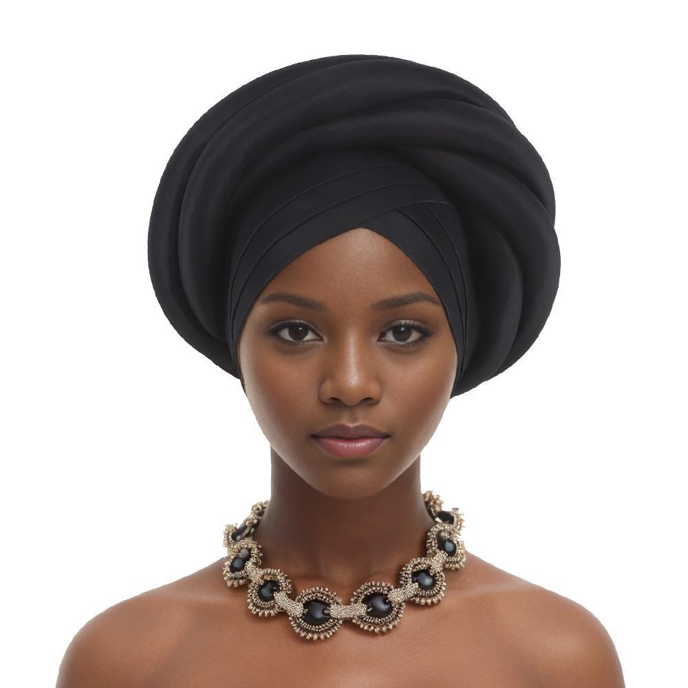 Turbante trenzado para mujer, pañuelo para la cabeza de seda cruda, sombrero, tocado de fiesta, turbante