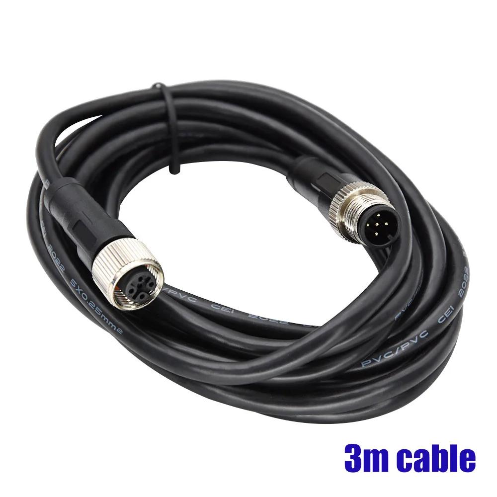 M12-5 Core Female Straight Head To Male Straight Head Wire with A Metal Casing of 0.5~4 Metres Long Double Ended Wire NMEA2000