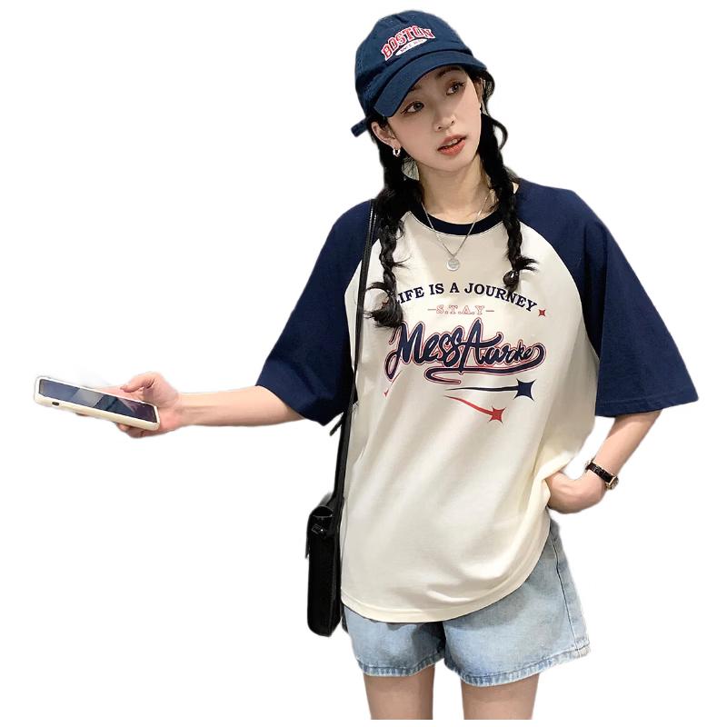 TonLion Women s Spliced Mid-Sleeve T-Shirt S
