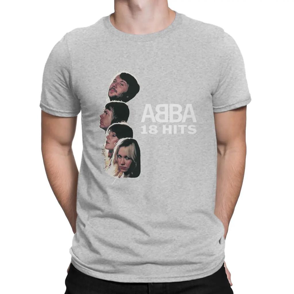 18 hits Man's TShirt A-ABBA Band O Neck Short Sleeve 100% Cotton T Shirt Funny Top Quality Gift Idea
