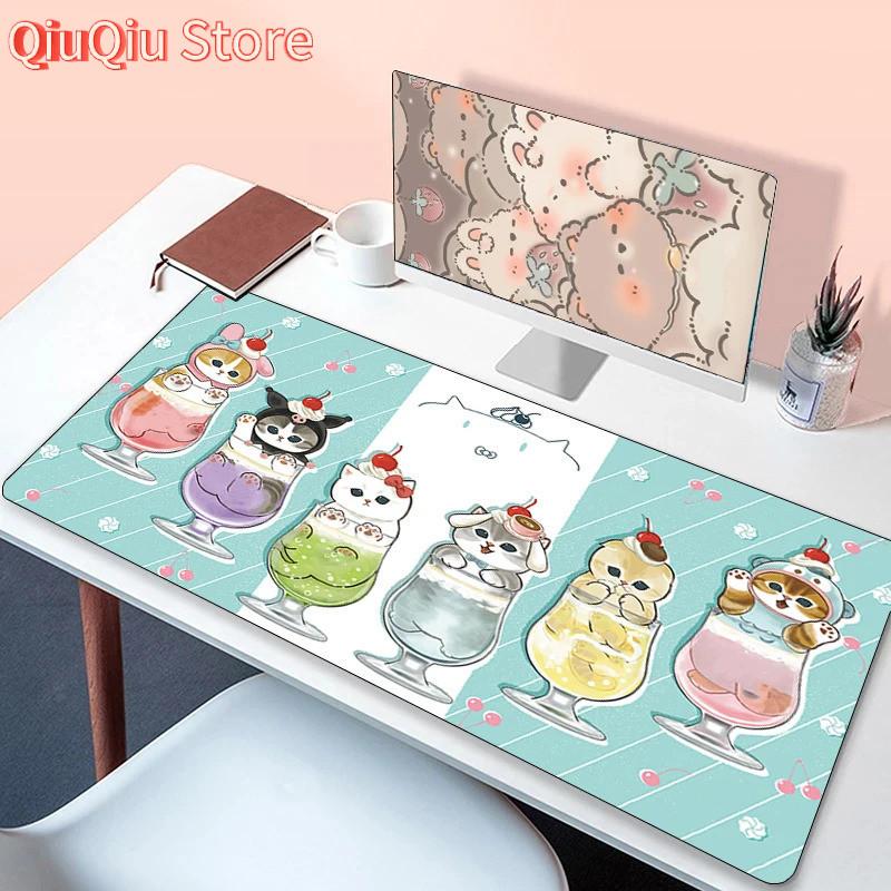 Kawaii Cat Gaming Mouse Pad Gamer Non-slip Mausepad Computer Accessories Deskmat Mousepad Mats Keyboard Pc Cabinet Xxl