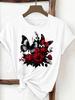 (Asian Size) butterfly lovely trend  Clothing T Shirt Print Female Woman Women Fashion Tee Top Short Sleeve Graphic T-shirts