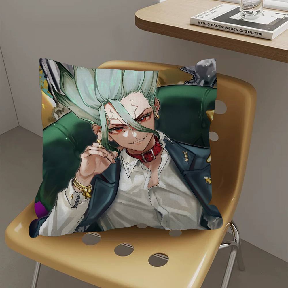Vintage Anime Dr SSTONE Personalized Pillow Dust Cover Bedroom Kids Party Decoration Pillowcase Birthday Children Gift