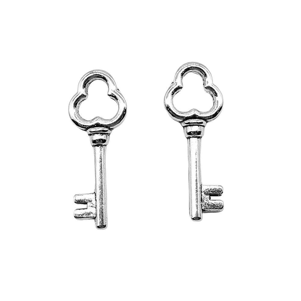 

10шт Ключ Шармы Шармы Античное серебро Цвет Цинковый сплав 9X22mm