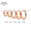 CANNER 5/6/7/8/9mm Real 925 Silver Hoop Earrings for Women Piercing Earings Round Circle Earring Jewelry pendientes