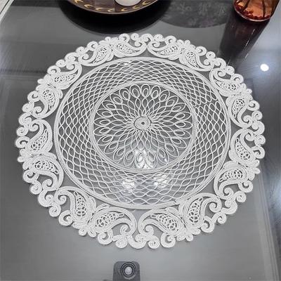 High Quality Woven Embroidery Round Classic Table Mat Home Vase Pad Furniture Appliances Dust Cover Christmas Wedding Decoration
