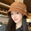 Autumn and Winter Versatile Face-enhancing Little Bucket Hat, Warm Windproof Basin Hat, Casual Simple Solid Color Hat for Women