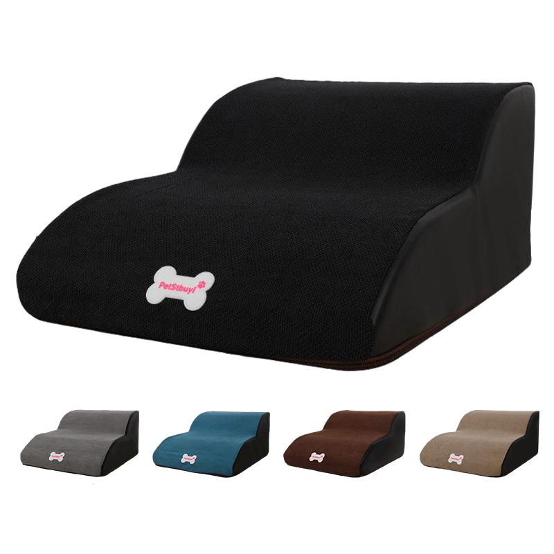 Removable Easy Cleaning Dog Bed Stairs Anti-slip 2 Steps Pet Stairs For Small Dog Toy Cat Pet Ramp Sponge Ladder Pet Supplies